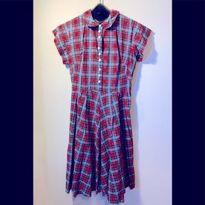 Vintage cotton plaid dress